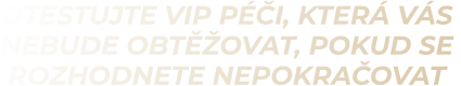 OTESTUJTE VIP péčI, která Vás  nebude obtěžovat, pokud se  rozhodnete nepokračovat