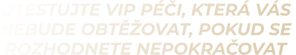 OTESTUJTE VIP péčI, která Vás  nebude obtěžovat, pokud se  rozhodnete nepokračovat