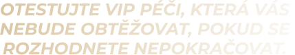 OTESTUJTE VIP péčI, která Vás  nebude obtěžovat, pokud se  rozhodnete nepokračovat.