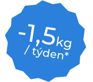 / týden*   -1,5kg